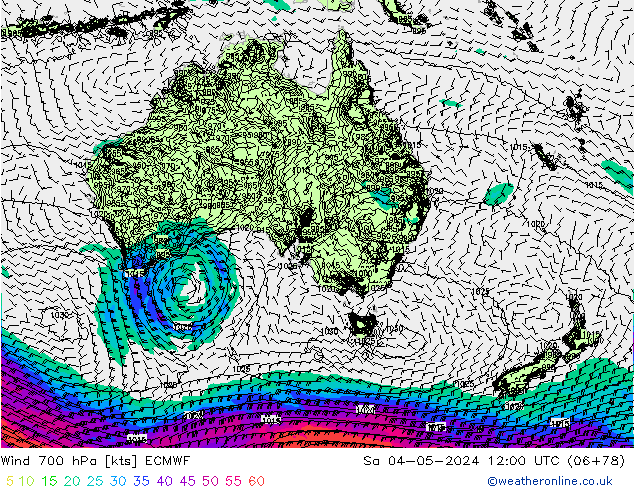 Wind 700 hPa ECMWF Sa 04.05.2024 12 UTC