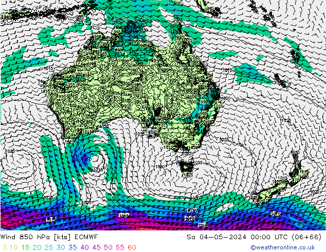 Wind 850 hPa ECMWF Sa 04.05.2024 00 UTC