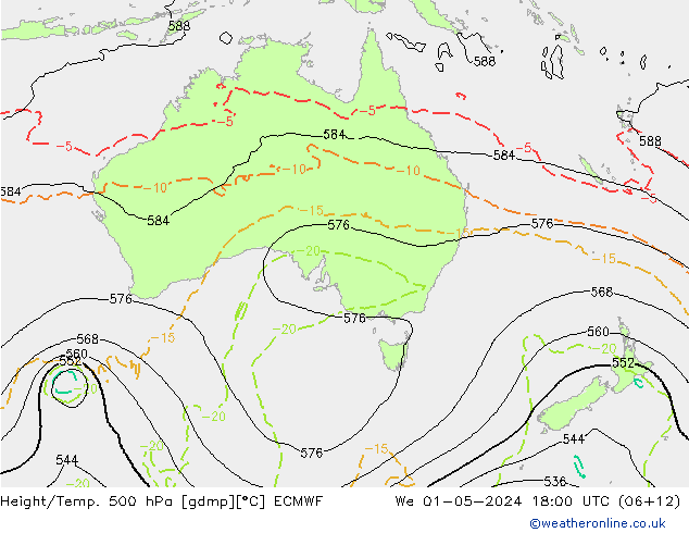 Z500/Rain (+SLP)/Z850 ECMWF mié 01.05.2024 18 UTC