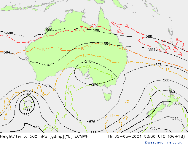 Z500/Rain (+SLP)/Z850 ECMWF чт 02.05.2024 00 UTC