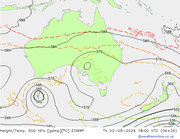 Z500/Rain (+SLP)/Z850 ECMWF Th 02.05.2024 18 UTC