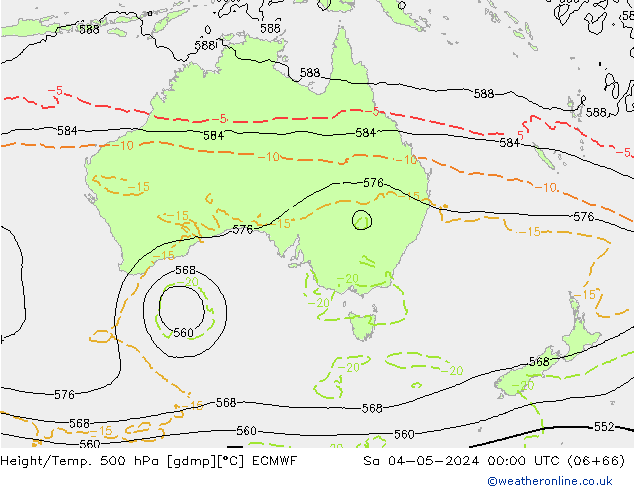 Z500/Rain (+SLP)/Z850 ECMWF sam 04.05.2024 00 UTC