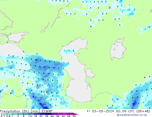 Z500/Rain (+SLP)/Z850 ECMWF Fr 03.05.2024 06 UTC