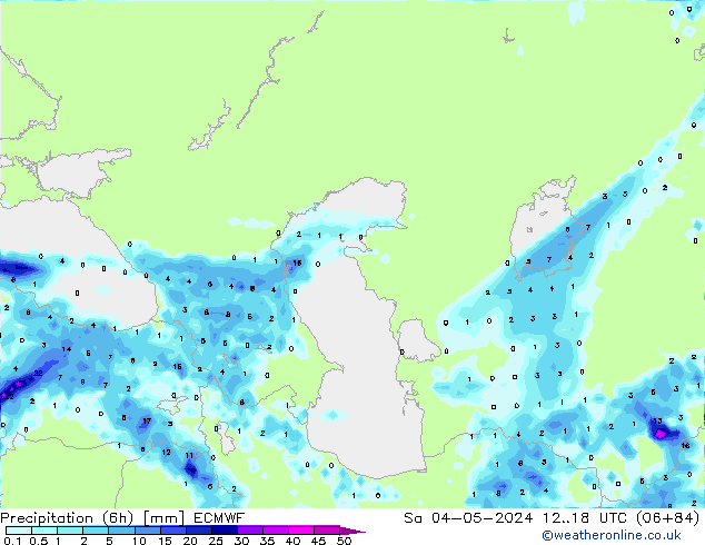 Z500/Rain (+SLP)/Z850 ECMWF сб 04.05.2024 18 UTC