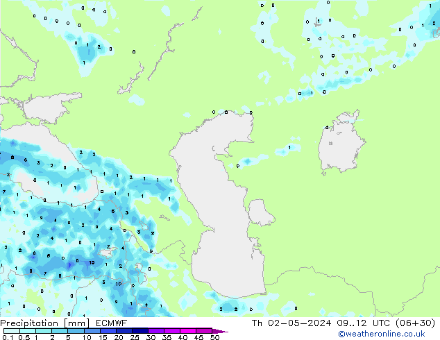 Precipitazione ECMWF gio 02.05.2024 12 UTC