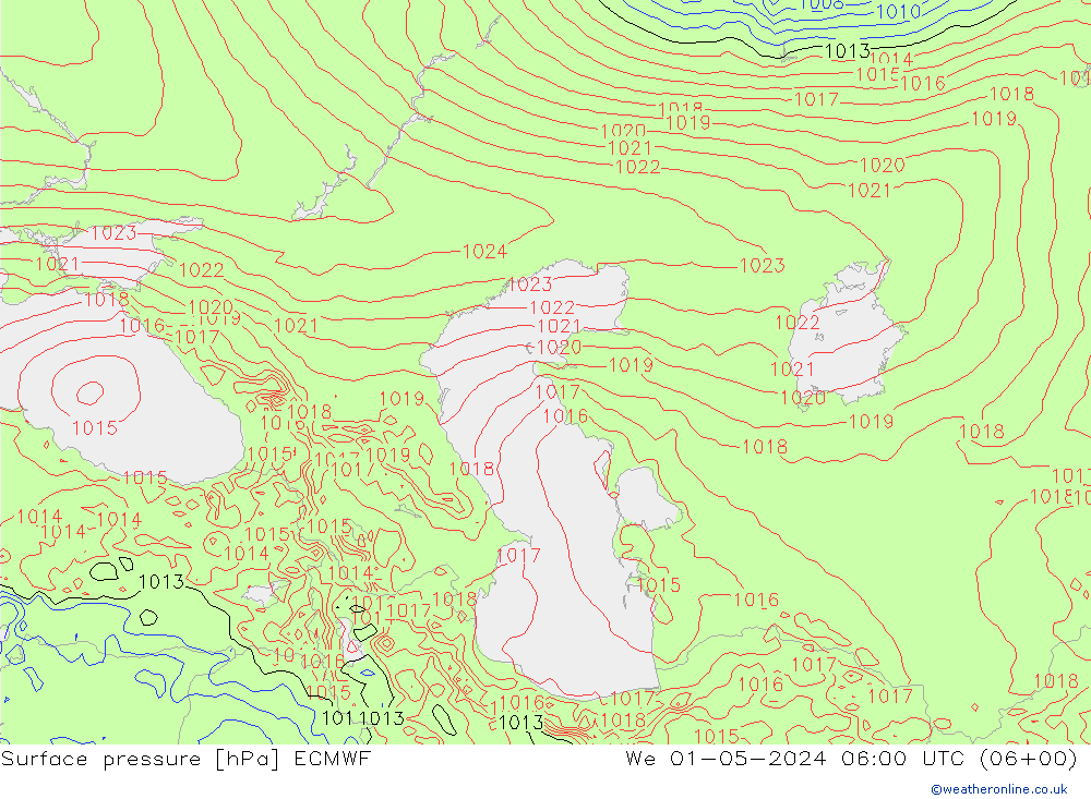 приземное давление ECMWF ср 01.05.2024 06 UTC