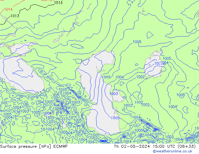 Surface pressure ECMWF Th 02.05.2024 15 UTC