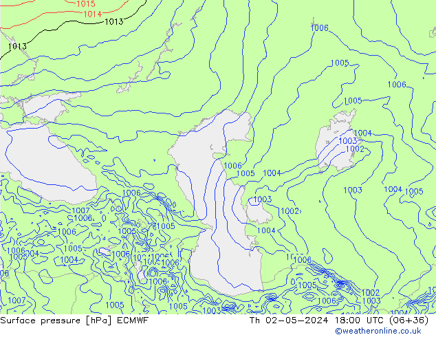 приземное давление ECMWF чт 02.05.2024 18 UTC