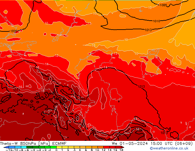 Theta-W 850hPa ECMWF We 01.05.2024 15 UTC