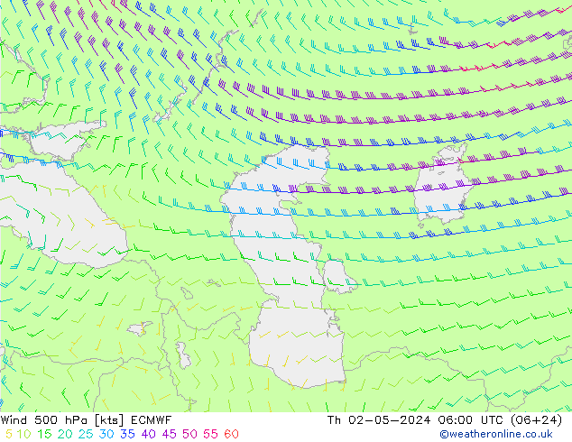 Wind 500 hPa ECMWF do 02.05.2024 06 UTC