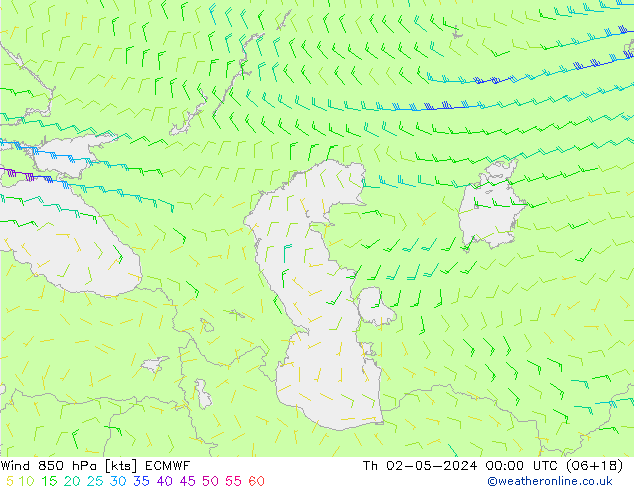 Vent 850 hPa ECMWF jeu 02.05.2024 00 UTC