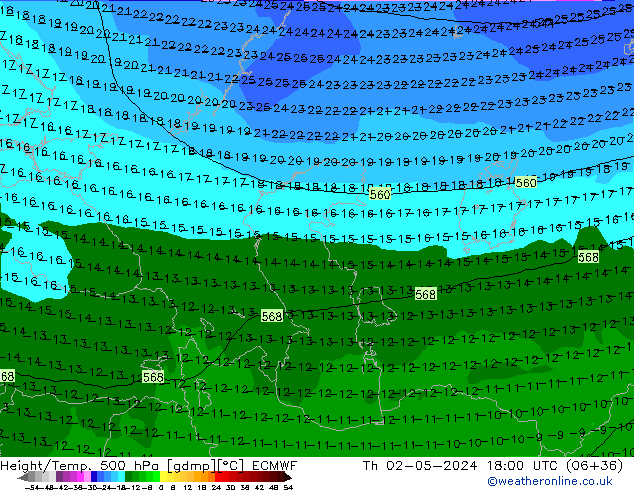 Z500/Regen(+SLP)/Z850 ECMWF do 02.05.2024 18 UTC