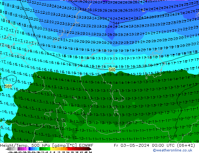 Z500/Regen(+SLP)/Z850 ECMWF vr 03.05.2024 00 UTC