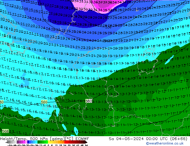 Z500/Rain (+SLP)/Z850 ECMWF Sa 04.05.2024 00 UTC