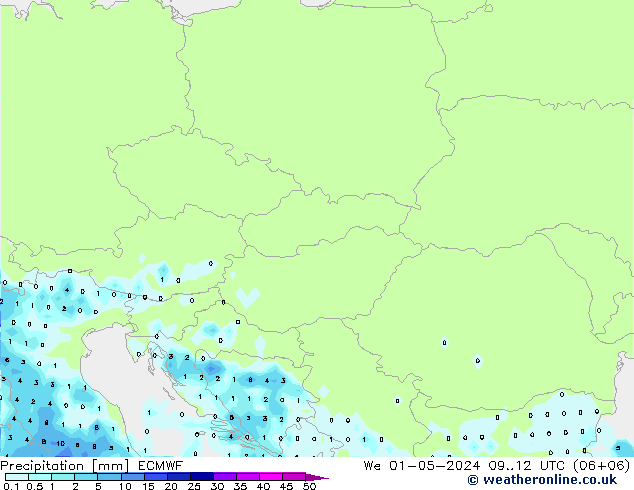 precipitação ECMWF Qua 01.05.2024 12 UTC