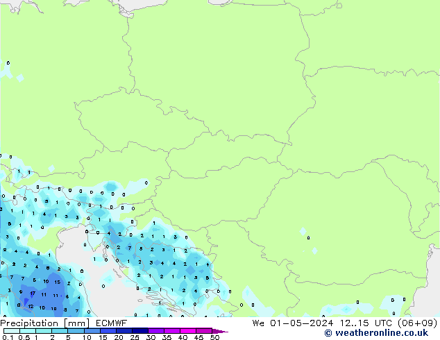precipitação ECMWF Qua 01.05.2024 15 UTC
