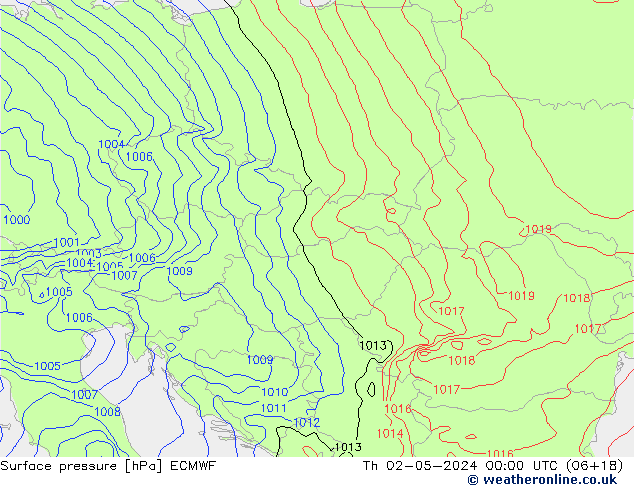 Yer basıncı ECMWF Per 02.05.2024 00 UTC