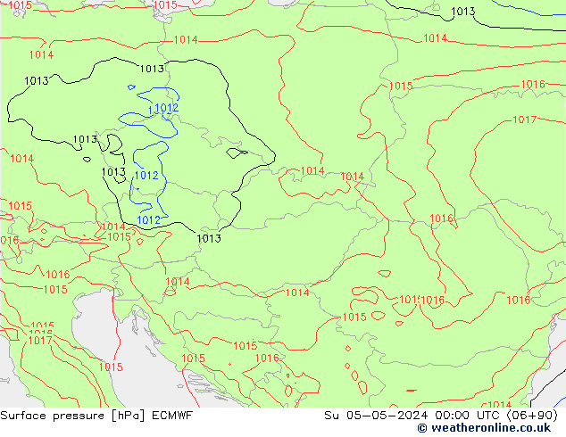 pressão do solo ECMWF Dom 05.05.2024 00 UTC