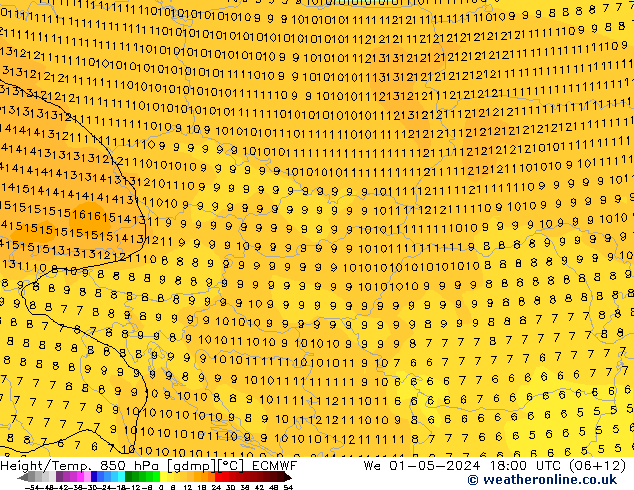 Z500/Rain (+SLP)/Z850 ECMWF Qua 01.05.2024 18 UTC