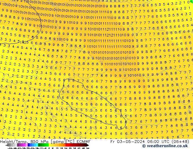 Z500/Rain (+SLP)/Z850 ECMWF Fr 03.05.2024 06 UTC