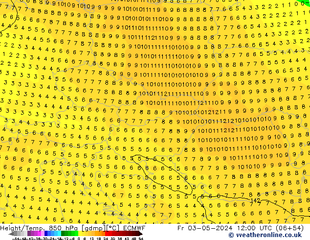 Z500/Rain (+SLP)/Z850 ECMWF Sex 03.05.2024 12 UTC