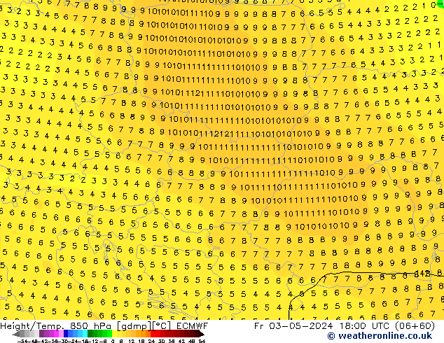 Z500/Rain (+SLP)/Z850 ECMWF Fr 03.05.2024 18 UTC