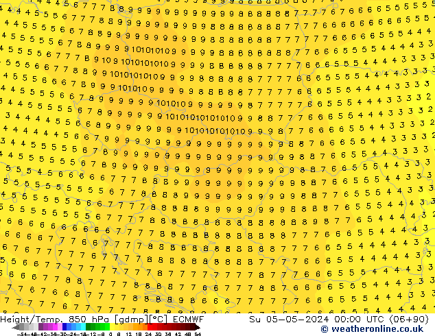 Z500/Rain (+SLP)/Z850 ECMWF dim 05.05.2024 00 UTC