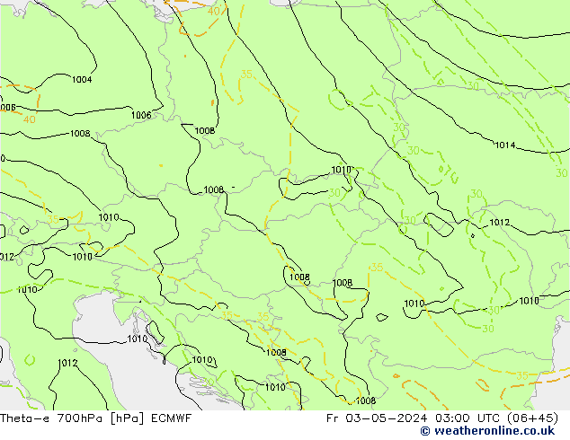 Theta-e 700гПа ECMWF пт 03.05.2024 03 UTC