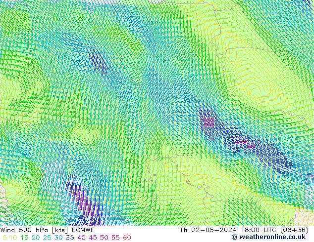 Wind 500 hPa ECMWF Th 02.05.2024 18 UTC