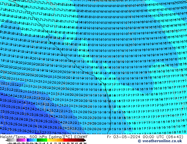 Z500/Rain (+SLP)/Z850 ECMWF пт 03.05.2024 00 UTC