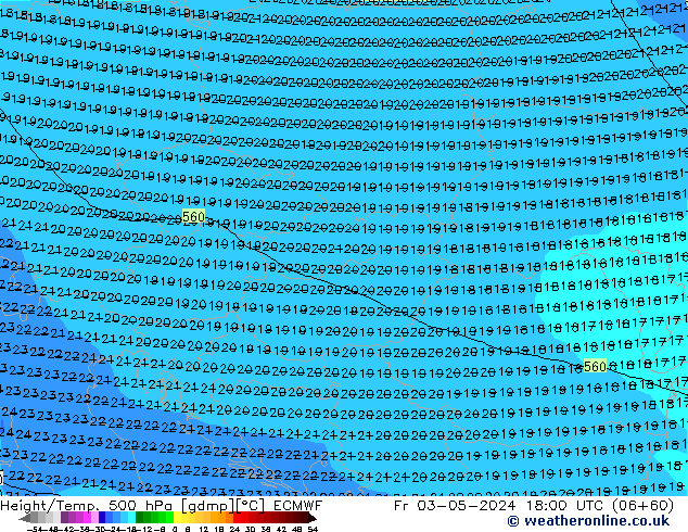 Z500/Rain (+SLP)/Z850 ECMWF vie 03.05.2024 18 UTC