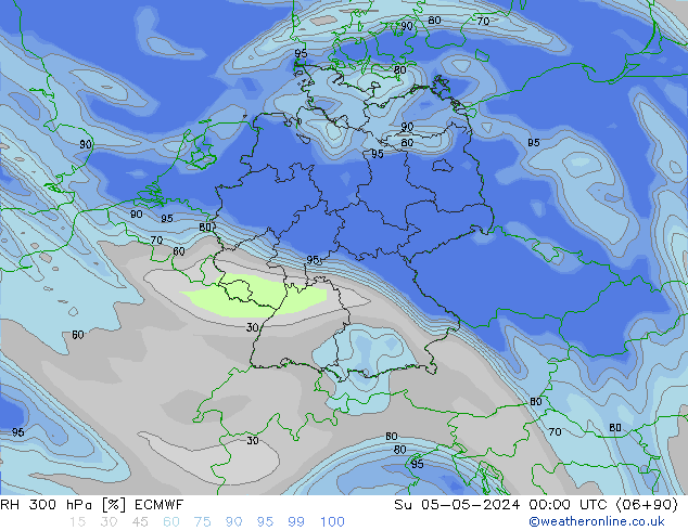 RH 300 hPa ECMWF So 05.05.2024 00 UTC