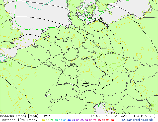 Isotachen (mph) ECMWF Do 02.05.2024 03 UTC