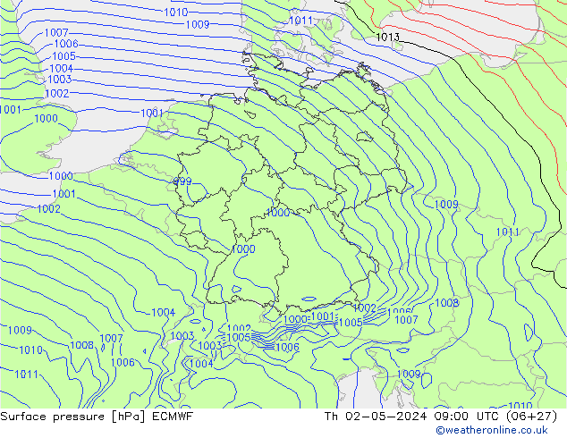 Yer basıncı ECMWF Per 02.05.2024 09 UTC