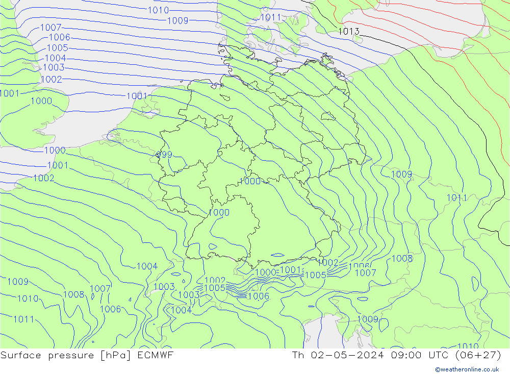 Yer basıncı ECMWF Per 02.05.2024 09 UTC