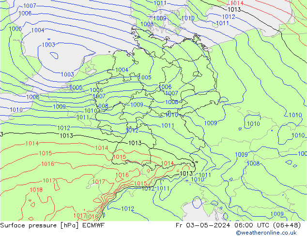 приземное давление ECMWF пт 03.05.2024 06 UTC