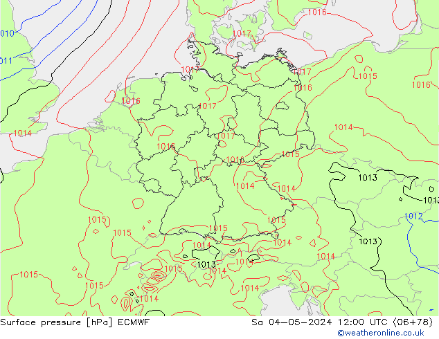 Bodendruck ECMWF Sa 04.05.2024 12 UTC