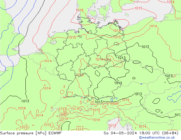 Bodendruck ECMWF Sa 04.05.2024 18 UTC