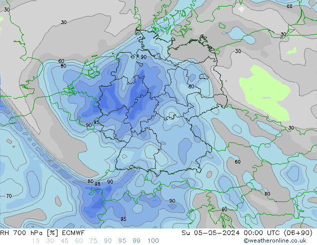 RH 700 hPa ECMWF Su 05.05.2024 00 UTC