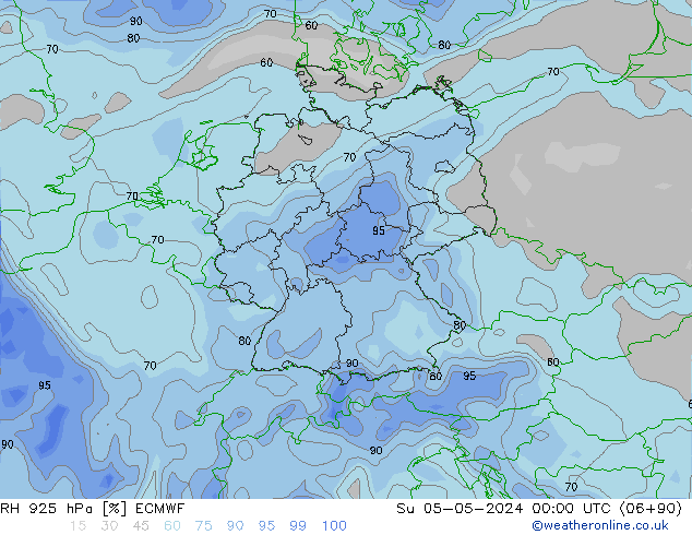 RH 925 hPa ECMWF So 05.05.2024 00 UTC