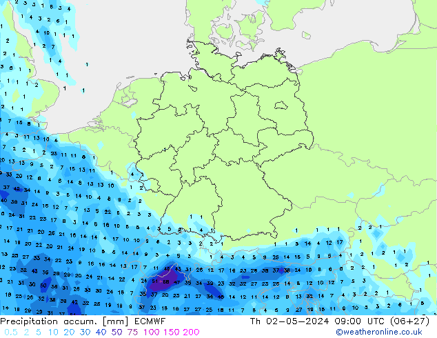 Toplam Yağış ECMWF Per 02.05.2024 09 UTC