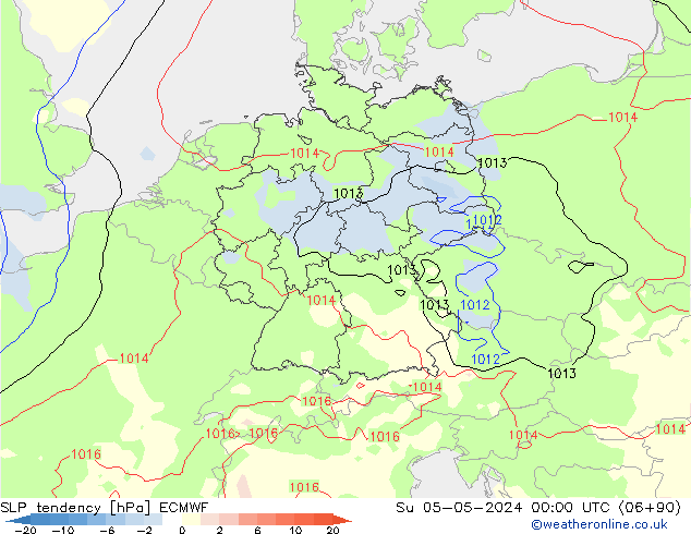 SLP tendency ECMWF Dom 05.05.2024 00 UTC