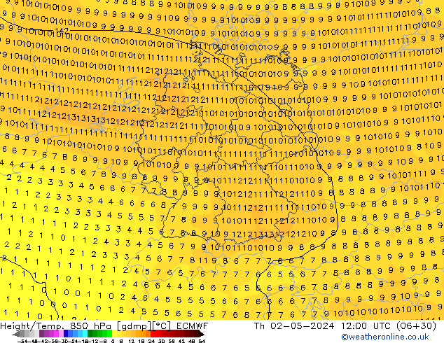 Z500/Rain (+SLP)/Z850 ECMWF Qui 02.05.2024 12 UTC