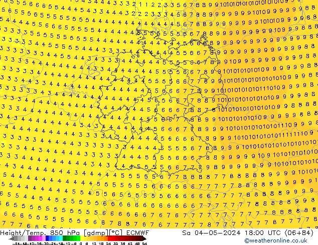 Z500/Regen(+SLP)/Z850 ECMWF za 04.05.2024 18 UTC