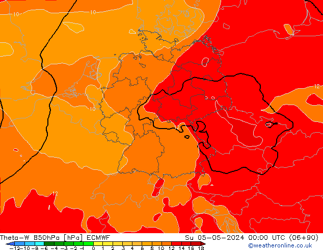 Theta-W 850hPa ECMWF zo 05.05.2024 00 UTC