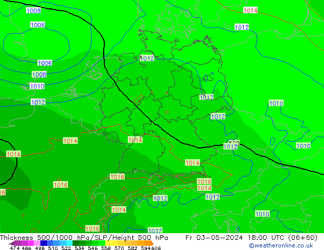 Thck 500-1000hPa ECMWF Fr 03.05.2024 18 UTC