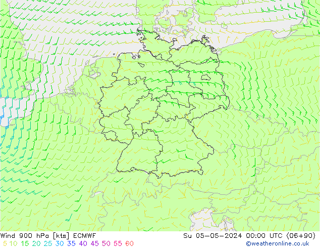 Wind 900 hPa ECMWF zo 05.05.2024 00 UTC