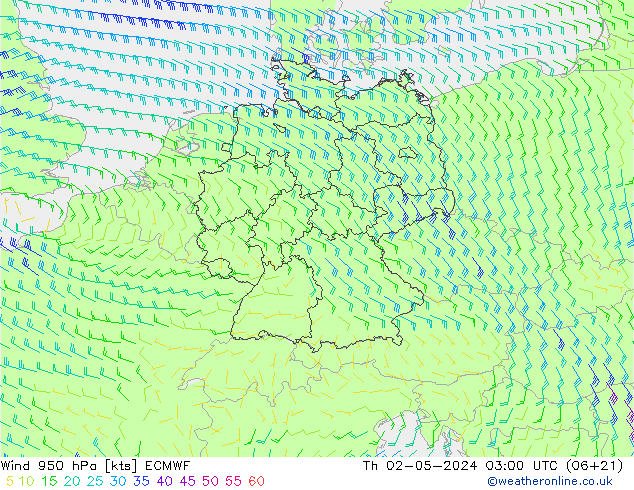 Wind 950 hPa ECMWF Do 02.05.2024 03 UTC