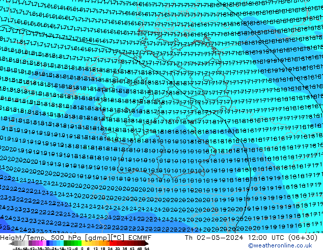 Z500/Rain (+SLP)/Z850 ECMWF Qui 02.05.2024 12 UTC