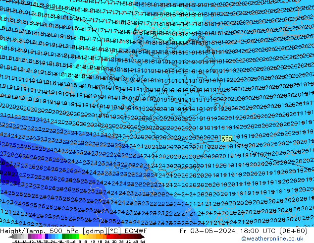 Z500/Rain (+SLP)/Z850 ECMWF ven 03.05.2024 18 UTC